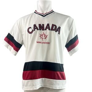 West Coast Vancouver Canada Men's White Short Sleeve Hockey Jersey Top Size S